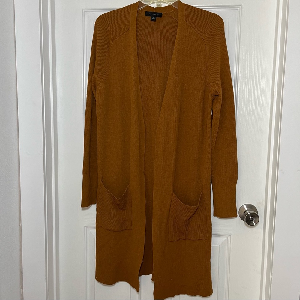 Ann Taylor Sienna Open Front Longer Cardigan